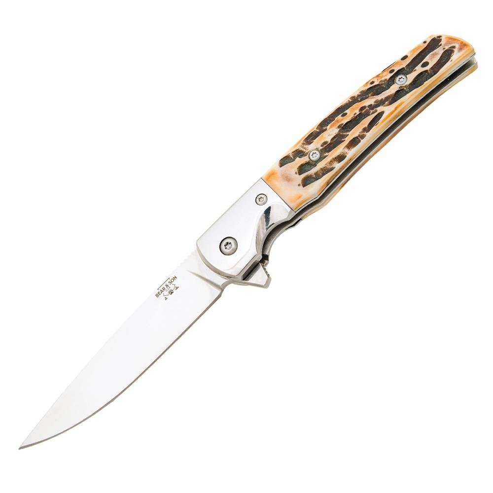 Buy Bear & Son 521 3.38" D2 Stag Bone Rancher Liner Lock Knife online
