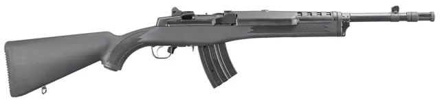 Ruger 5854 Mini Thirty 7.62x39mm Rifle: Black Synthetic Stock, Blued Alloy Steel, Adjustable Sights, 16.12" Barrel, 36.75" Overall, 20-Round Capacity, 6.75 lbs - Ruger - 7.62x39 for sale at Bang-Bang Tactical