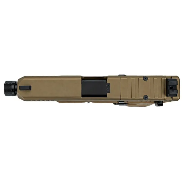 Glock V-Series Model 19 w/HUSH Slide Lock Handgun 9mm Luger 15rd Magazines(3) 4.6 Threaded Barrel Suppressor Sights FDE USA - Glock - 9mm