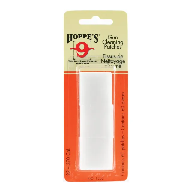 Hoppe's No. 2 Gun Cleaning Patches, .22-.270 Caliber, 60 Pack - Hoppe's - #2