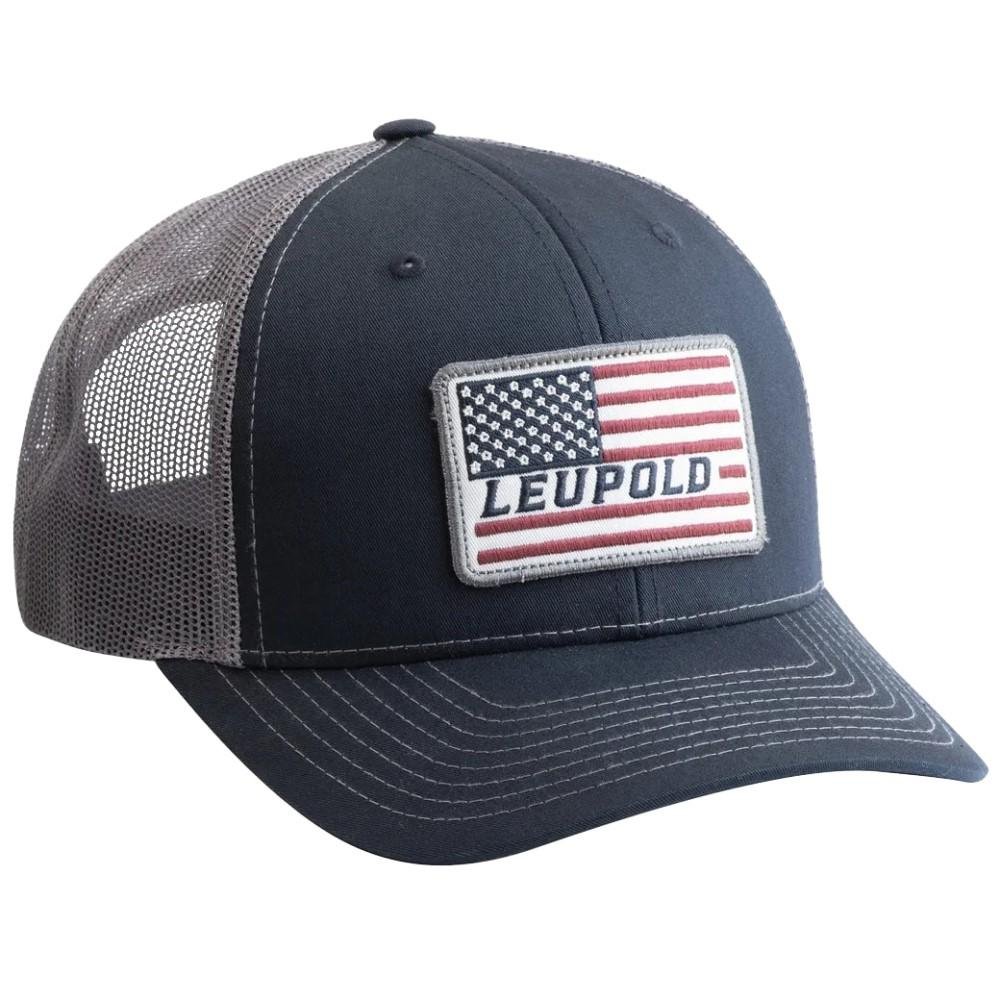 Leupold Trucker Hat Navy/Gray American Flag Patch 179858 - Leupold & Stevens