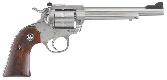 Ruger 0680 Blackhawk 22 LR Revolver 6rd 6.5" Stainless Hardwood Grip