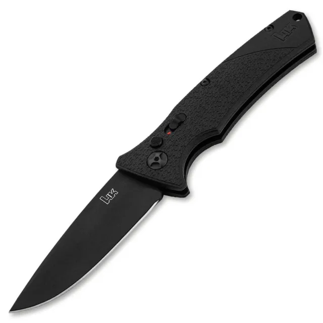 Boker H&K FD02 3.2In Drop Point PlainEdge BlackFinish FRN - Boker