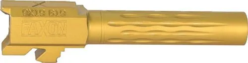 Faxon GB910N19LGQ-N-TiN Glock 19 Barrel 9mm Flame Fluted Non-Threaded - Faxon Firearms - 9mm