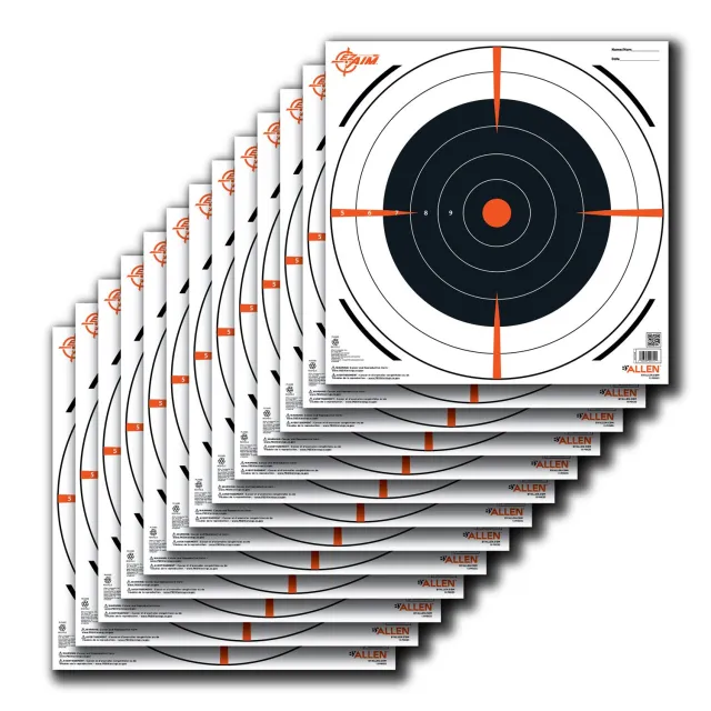 Buy EZ-Aim Paper Bullseye Targets 12x12 12pk. High Visibility Neon Ink. online