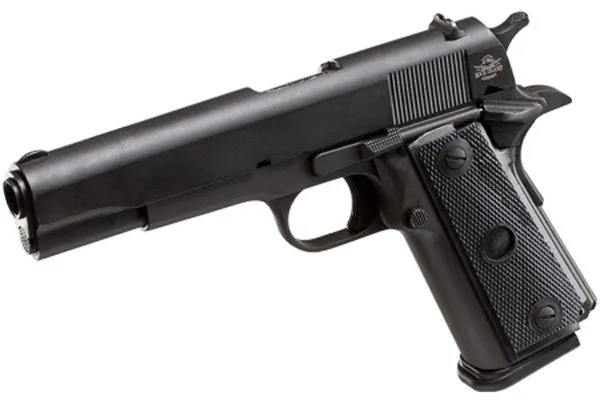 Buy Rock Island 51453MA GI Standard FSHC, 45 ACP Caliber, 5" Barrel, 10+1 Capacity, Black Parkerized Steel, Beavertail Frame, Serrated Slide, Black Rubber Grip online