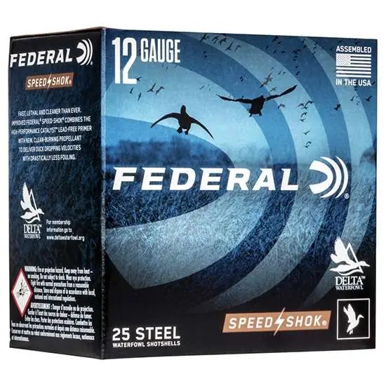 Buy Federal Speed-Shok 12 Gauge 2.75" Ammo, 1 1/8 oz, 4 Shot, 25/Box, High-Performance, Lead-Free Primer, Fast-Burning Powder, WF145 online