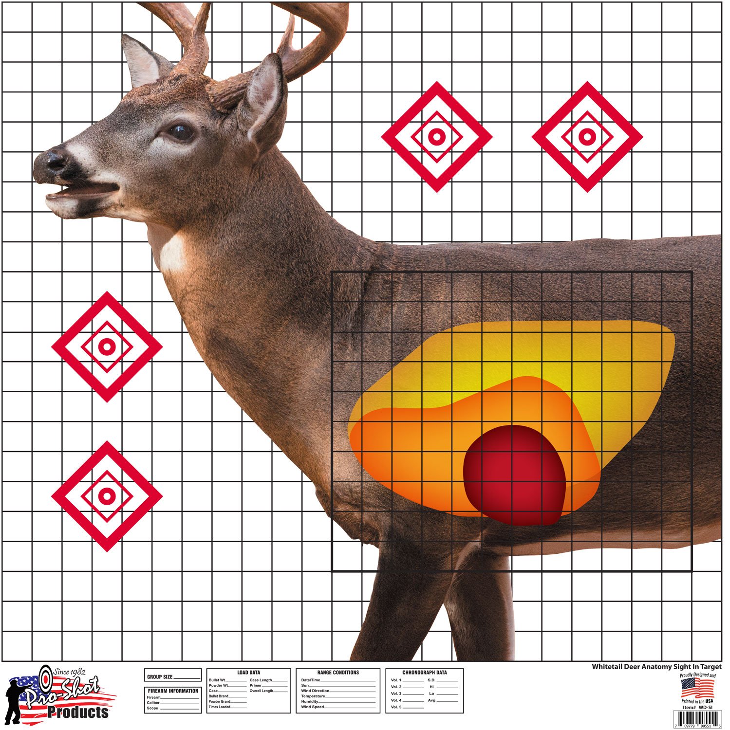 Buy Pro-Shot WDSI-5PK Whitetail Deer Sight In Target 25 X 25 In 5-Pack online