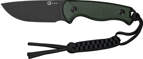 Civivi C230943 TimberBark 3.2" Fixed Blade Green Micarta/Black Stonewash - CIVIVI