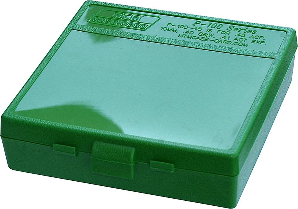 MTM Case-Gard P1004510 Multi-Caliber Handgun Green Polypropylene 100rd - MTM Case-Gard