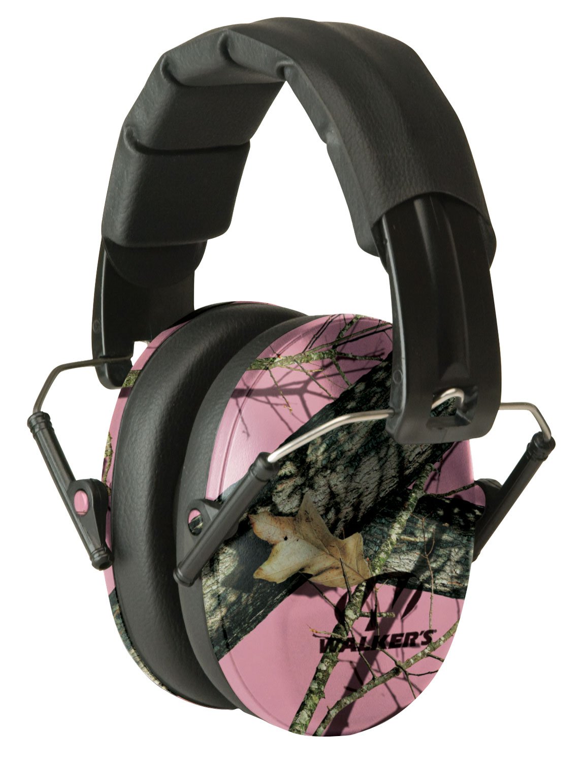 Walker's GWPFPM1PKMO Pro Low Profile Passive Muff 22 dB Mossy Oak Pink - Walker's