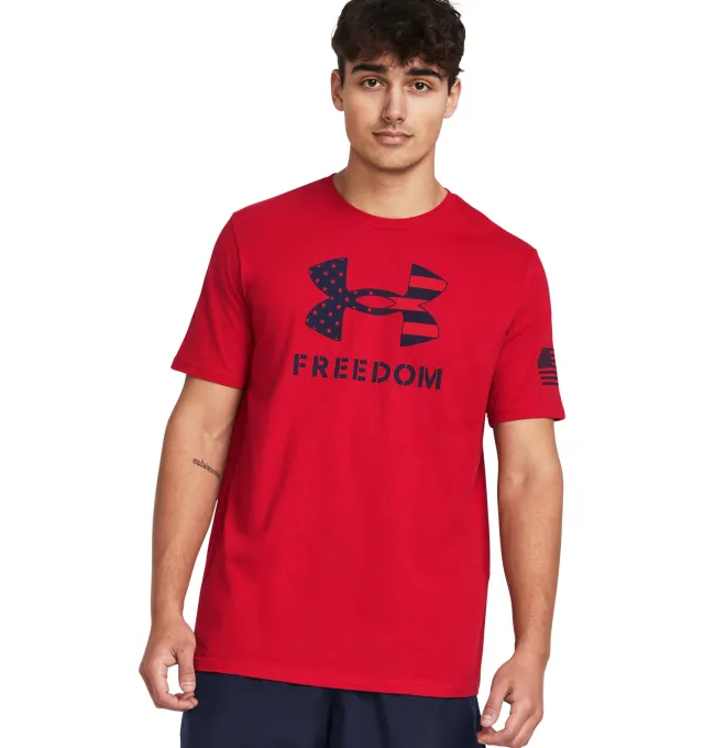 Under Armour Men's Freedom Logo T-Shirt Cotton Blend Short Sleeve