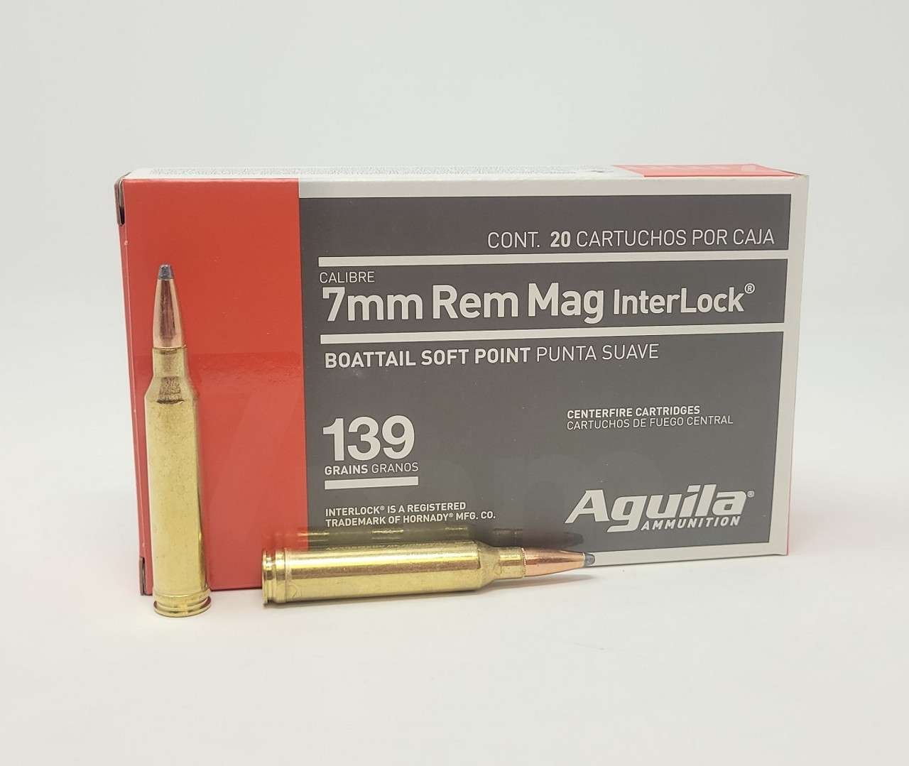 Aguila Ammunition 80591AG 7mm Rem Mag 139gr InterLock BTSP 20 Rounds - Aguila Ammunition - 7mm Rem