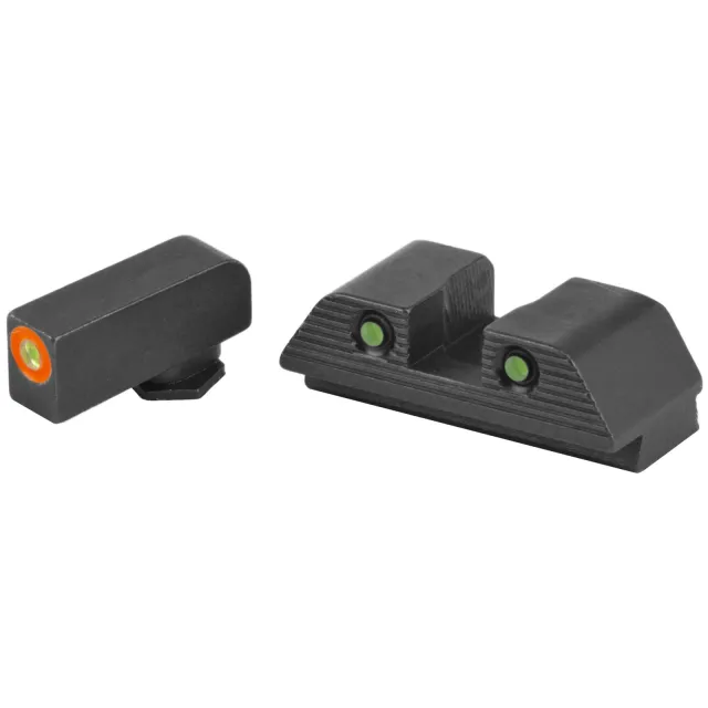 AmeriGlo TrooperSightFits Glock Gen5 1719Grn Trit with Orng Outln Front