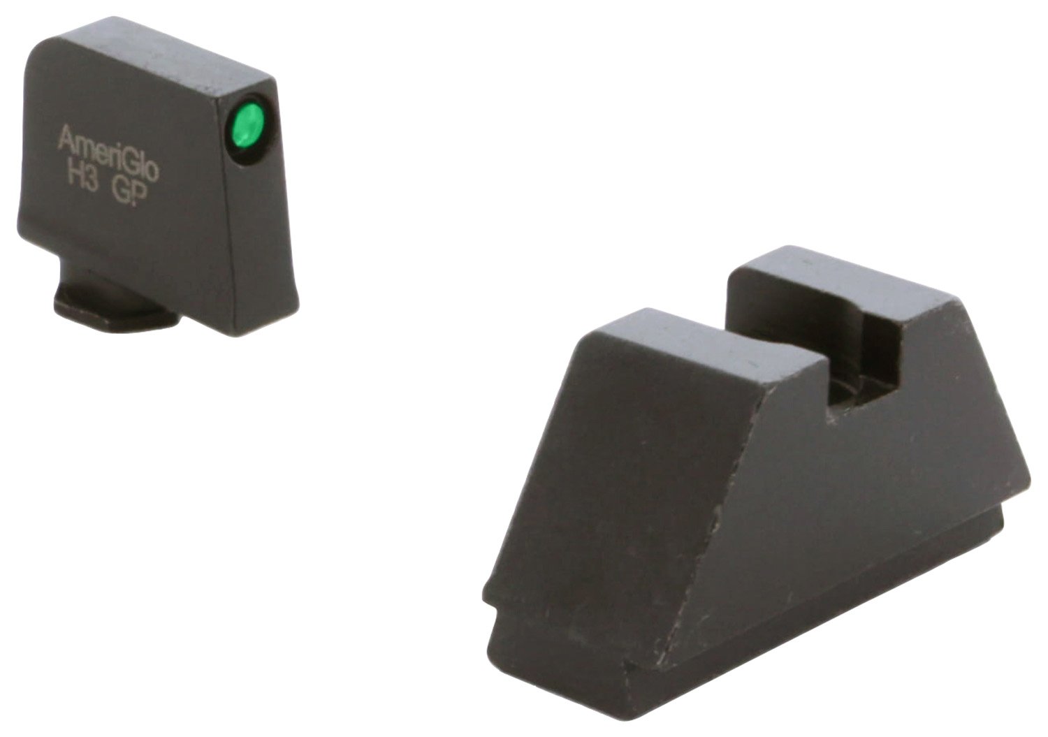 AmeriGlo GL810 Optic Sight Set Glock 2XL Tall Green Tritium Black Outline - AMER