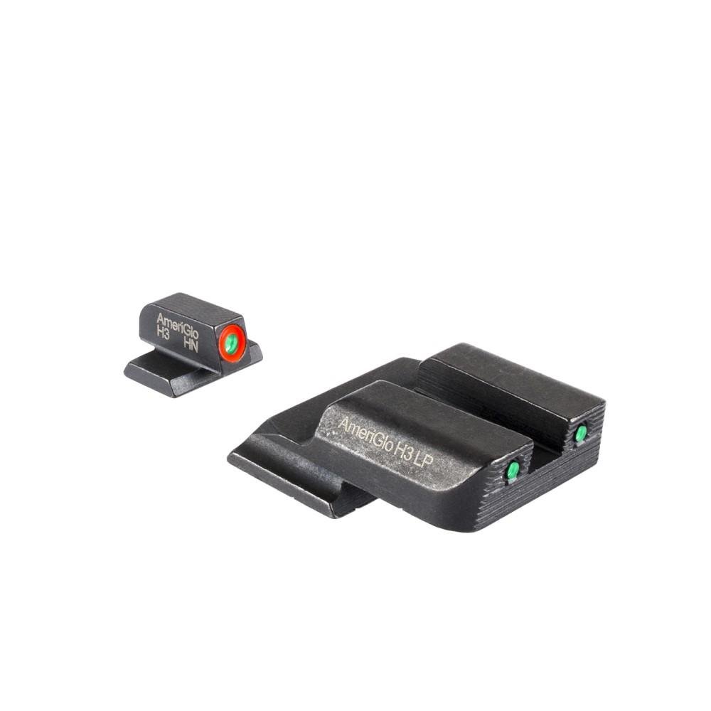 AmeriGlo SW-816 Trooper Tritium Sight Set for S&W M&P Green/Orange - Ameriglo