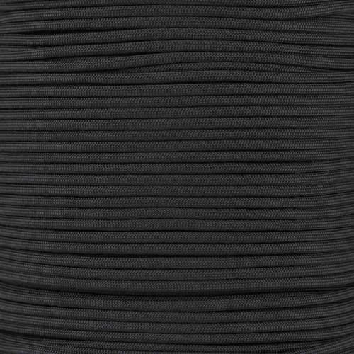 Mero 550 Paracord 100' 550 lb Black Military Rope - E.L. Wood Braiding Co. Inc.