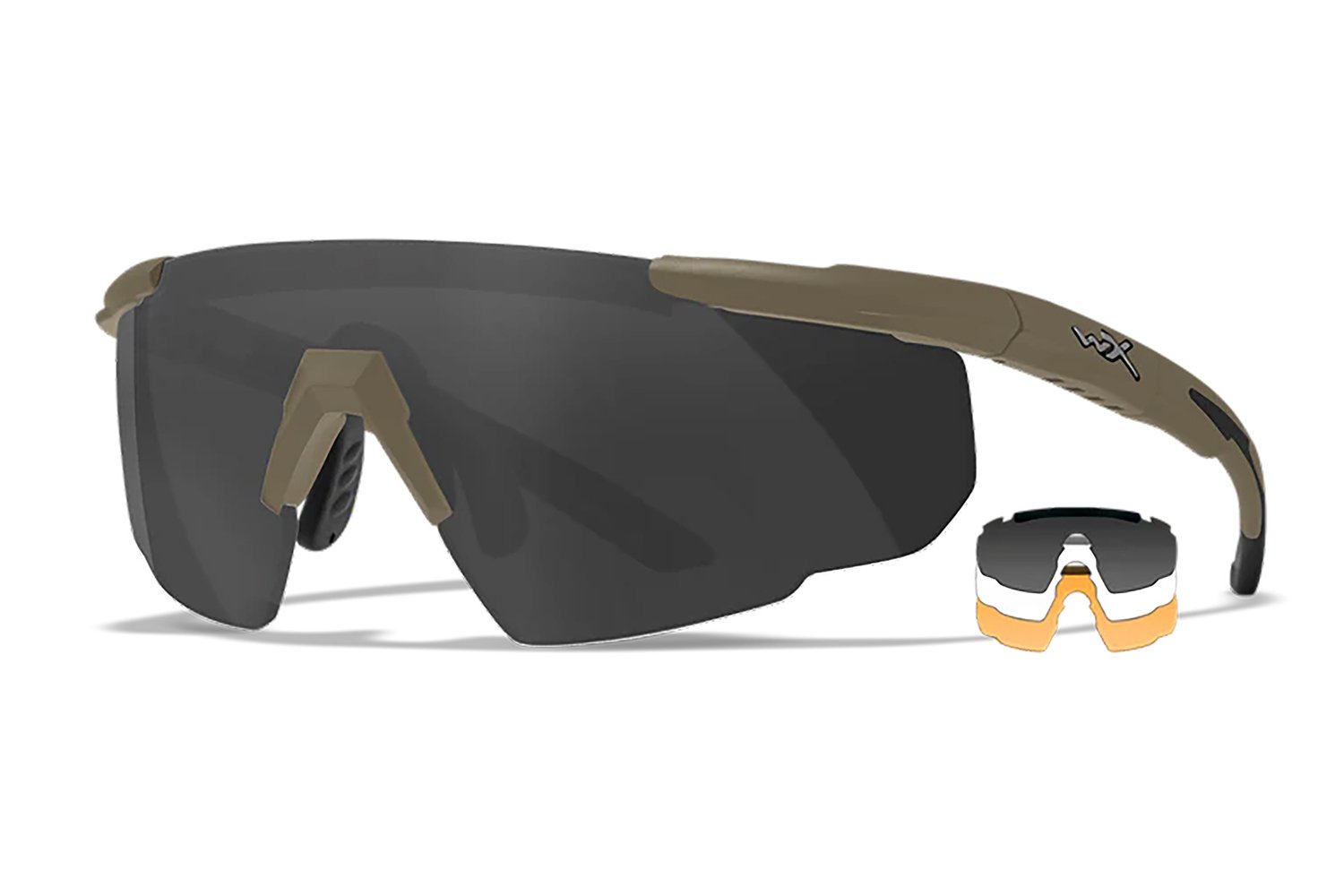 Buy Wiley X 308T Saber Advanced Smoke Gray/Clear/Light Rust Lens Polycarbonate Matte Tan Frame online
