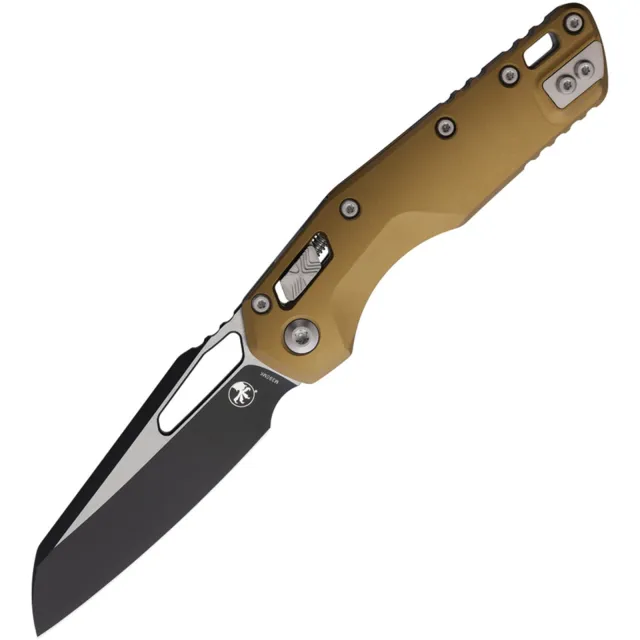 Microtech MSI 210-1TA 3.88 In Wharncliffe Black Tan Aluminum Handle - MICROTECH