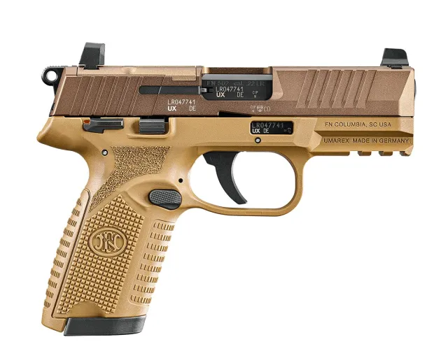 FN AMERICA FN 502 MRD .22LR 4in 2x10rd FDE SAO Pistol (66-101012) - FN America - .22 LR for sale at Smoke Wagon Firearms