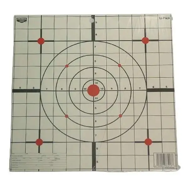 Birchwood Casey EZE-Scorer Sight-In 12" Bullseye Paper Hanging Black/White 13 Per Pkg - Birchwood Casey - 12" X 12"