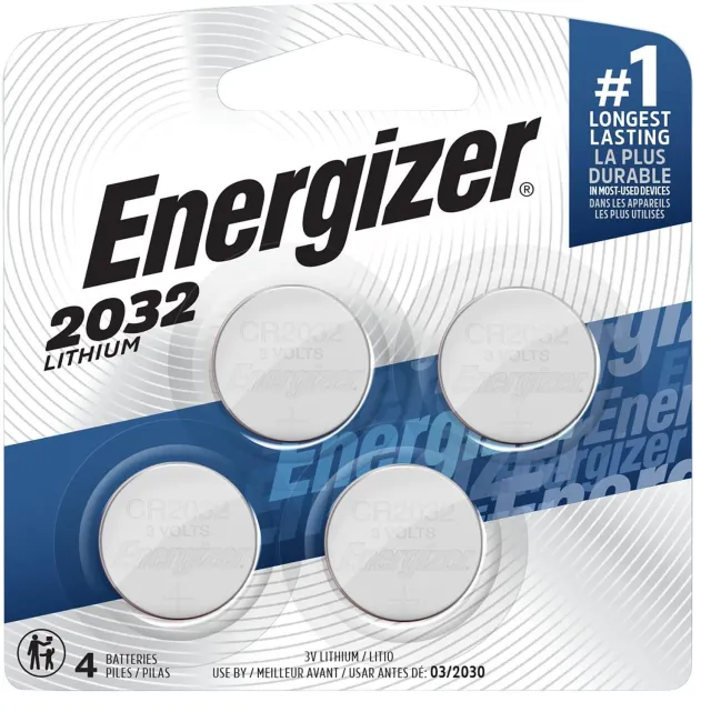 Buy Energizer 2032BP4C3 CR2032 Lithium Battery Silver 3.0 V 235 mAh, Qty (4) Single Pack online