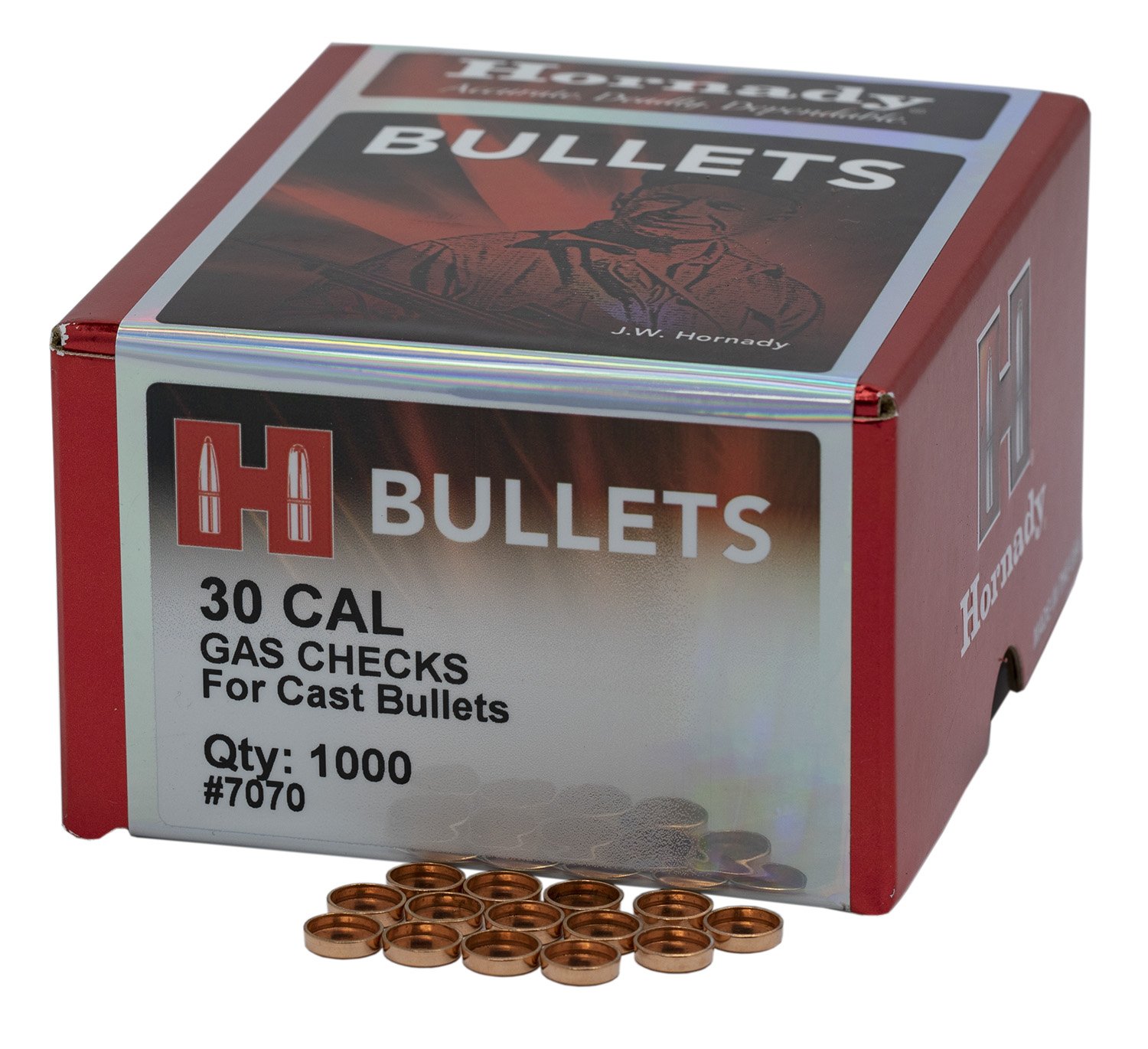 Hornady 7070 Crimp-On Gas Checks 30 Cal Cast Bullets 1000/Box - Hornady - 30