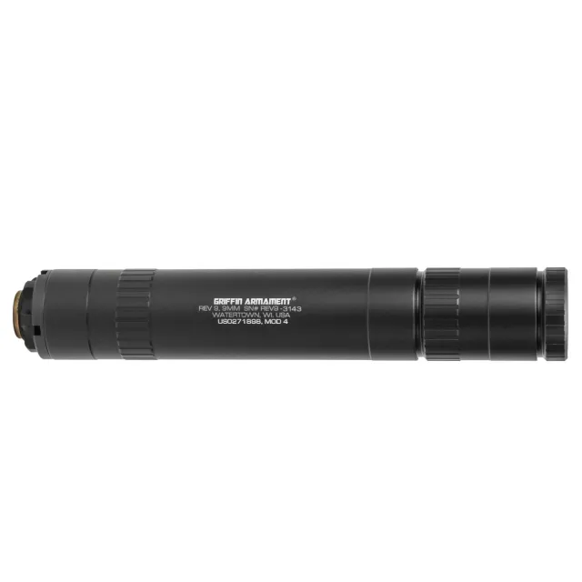 Griffin Armament GAREV9 Suppressor 9MM, 7.6", Aluminum & Steel, Black
