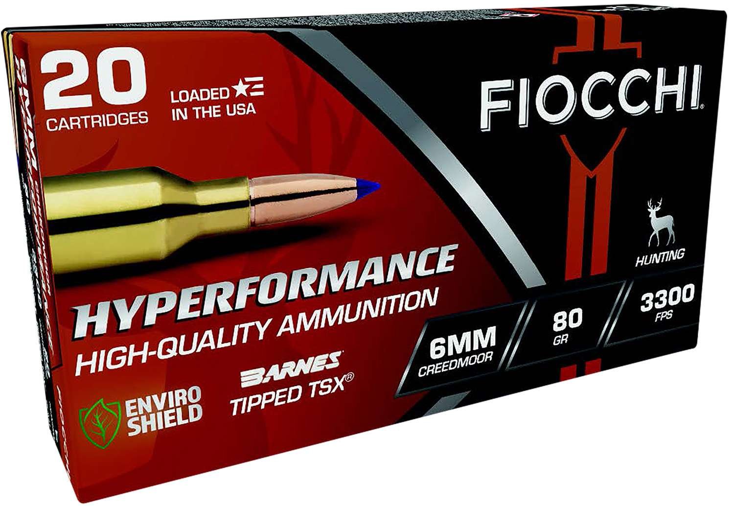 Fiocchi 6CMTT 6mm Creedmoor 80gr Barnes Tipped TSX 20/Box - Fiocchi - 6mm Creedmoor