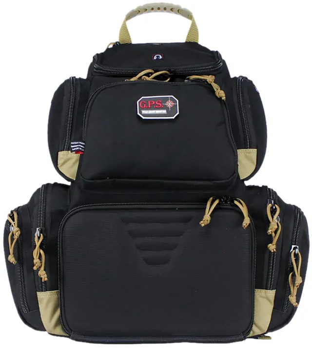 GPS GPS-1711BPBT Handgunner Backpack Black/Tan 1000-Rounds - GPS