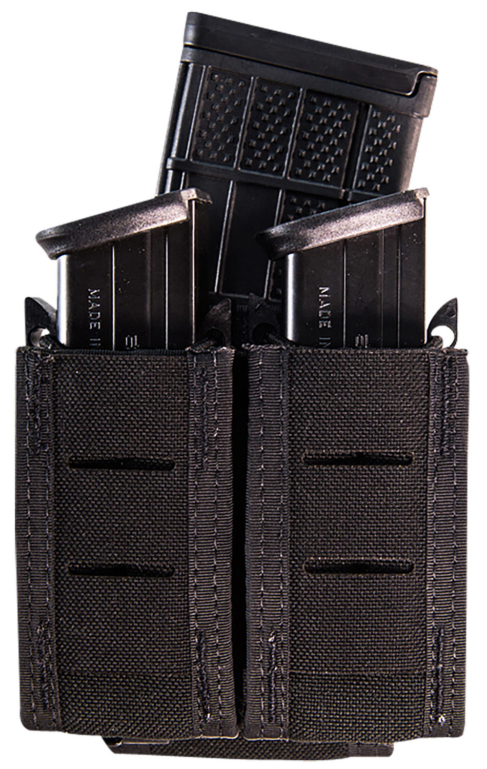High Speed Gear 41PT02BK TACO Double Pistol Mag Pouch, Black Nylon MOLLE - High Standard