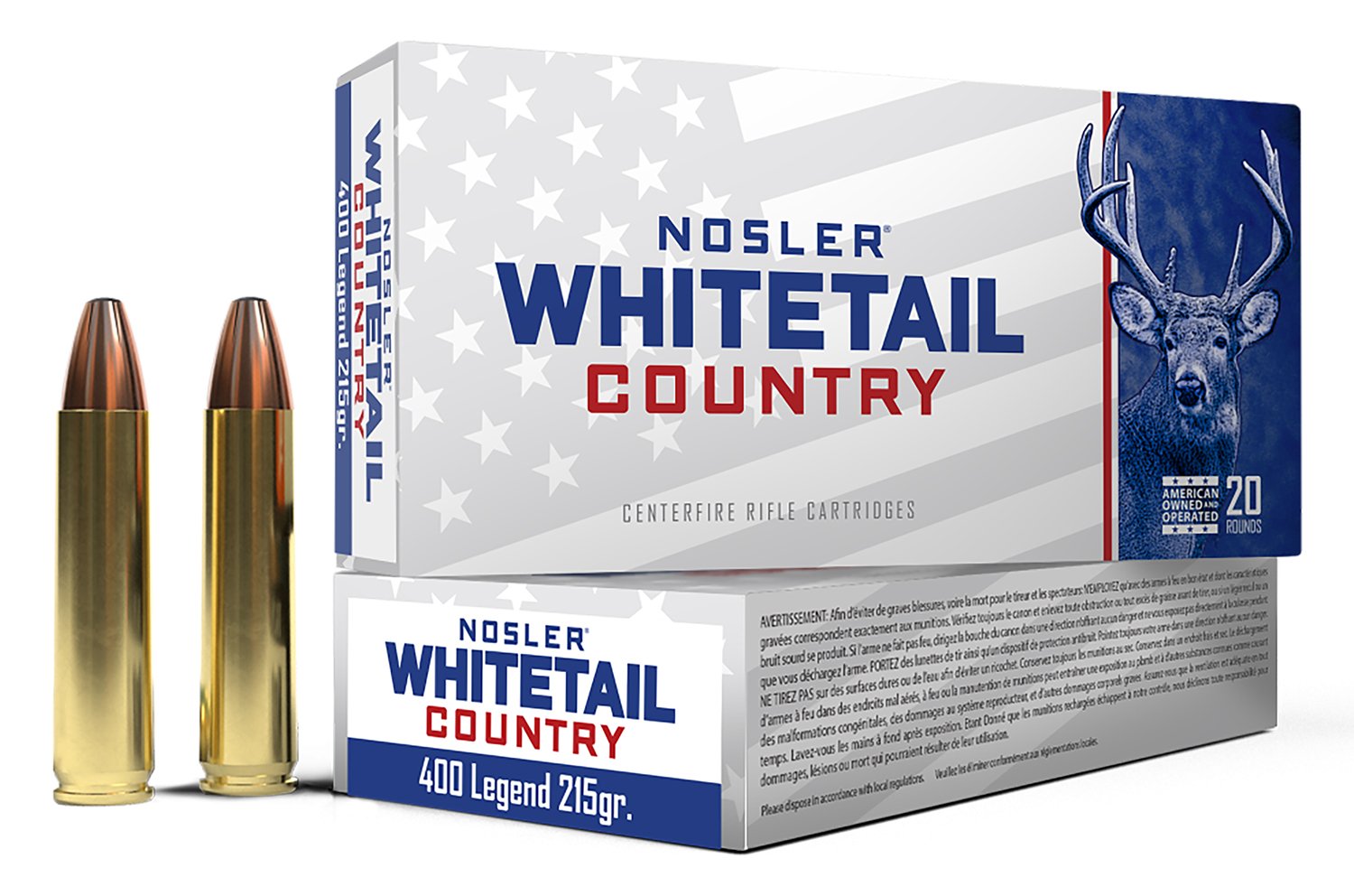 Buy Nosler Whitetail Country 400 Legend 215gr JSP 20 Rounds 40138 online
