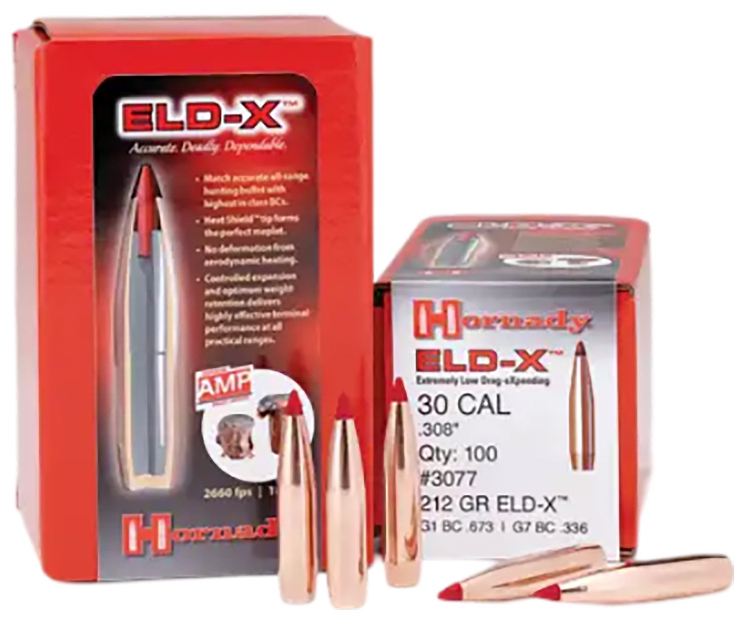 Hornady 2840 ELD-X Hunting 7mm .284 162 gr Extremely Low Drag-eXpanding - Hornady Manufacturing Company - 284 Caliber
