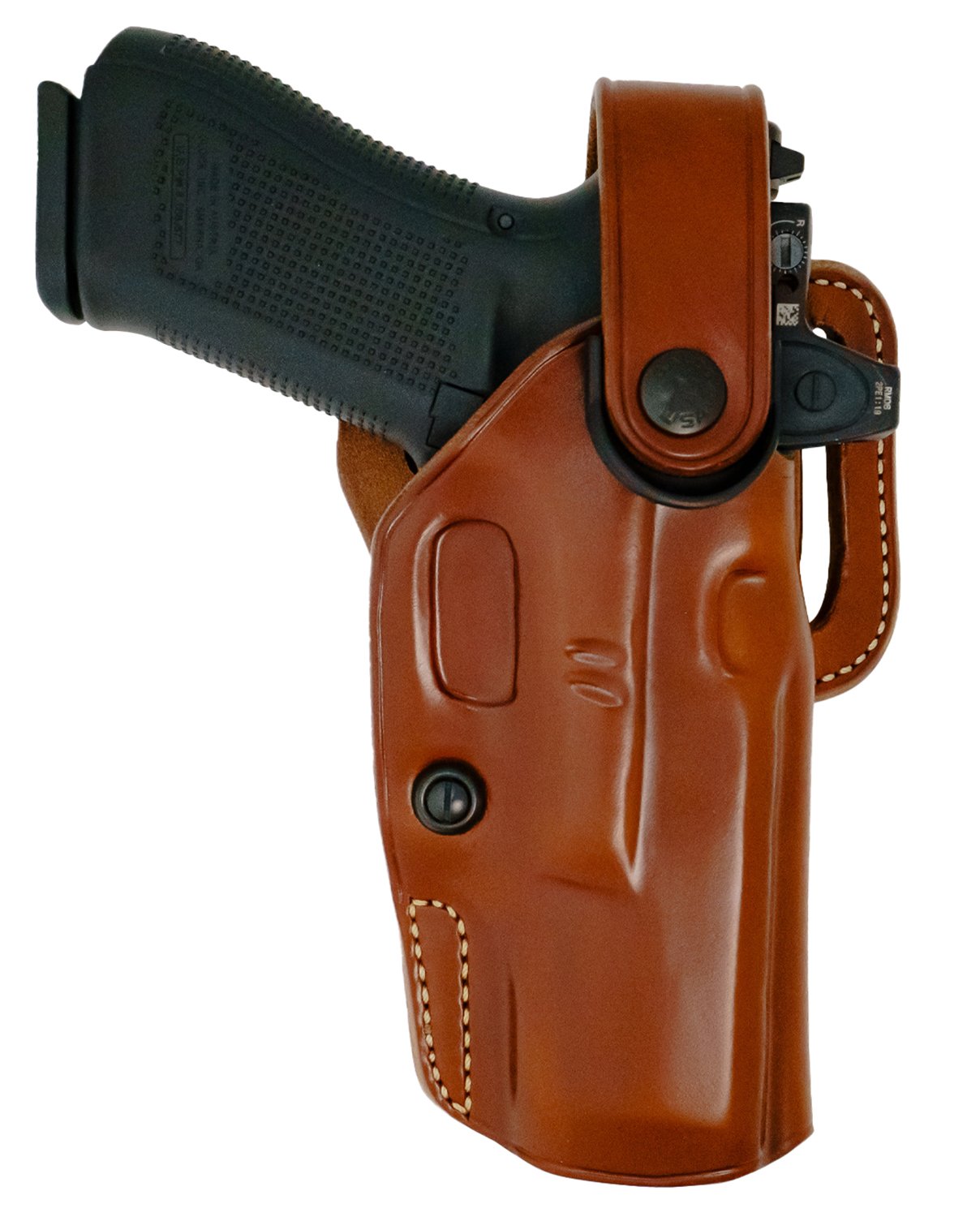 Galco APO226R APO Strongside/Crossdraw OWB Tan Steerhide Fits Glock 19 Gen 1-5 Belt Holster Mount Right Hand - Galco International
