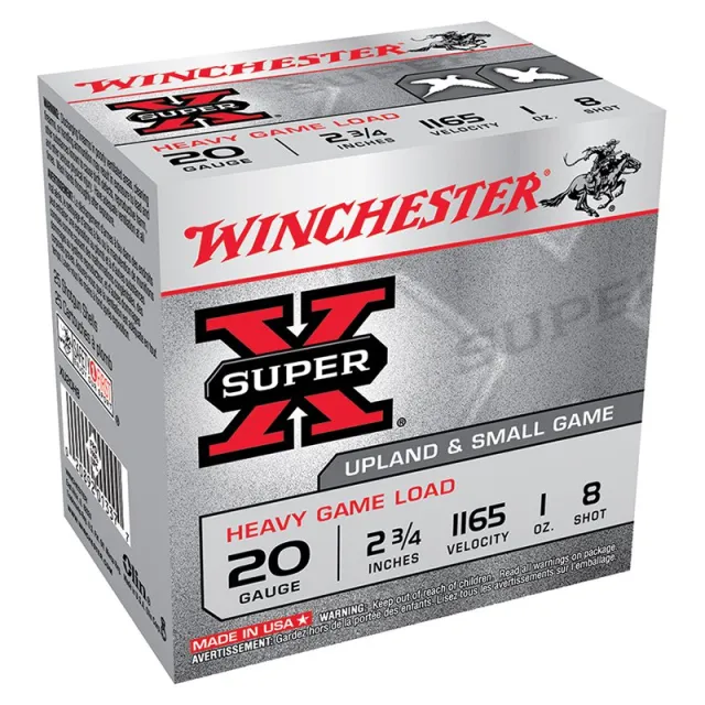 Winchester Super-X 20GA 2.75" 1165FPS 1oz #8 Shot - 250rd Case