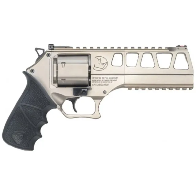Chiappa Rhino L Frame 60DS Revolver 44 Mag 6in Nickle w/FO Front Sight & Adj Rear 6rd