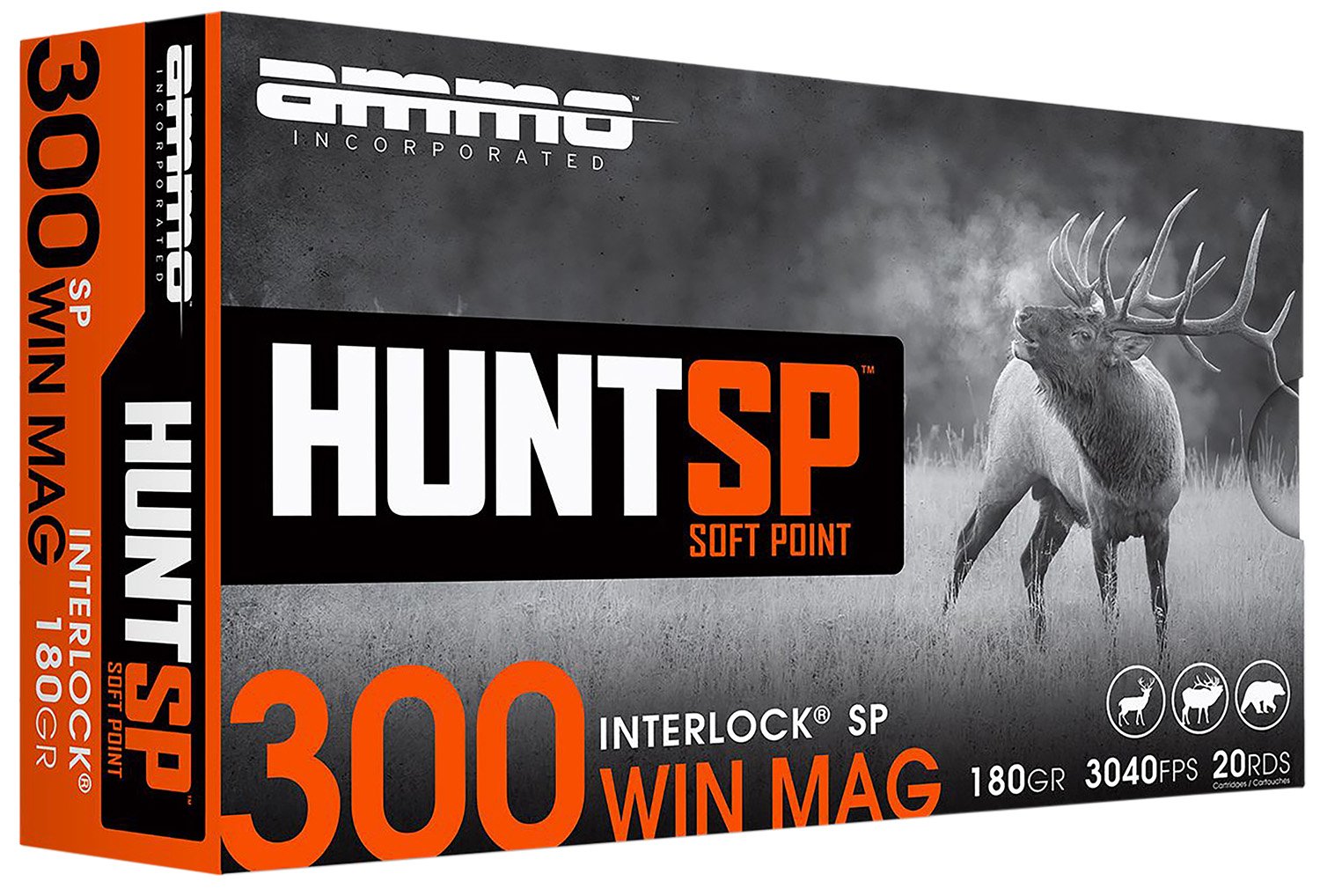 Ammo Inc 300WM180SP-A20 300 Win Mag 180 Gr Soft Point 20/Box - Ammo Inc. - 300 Win