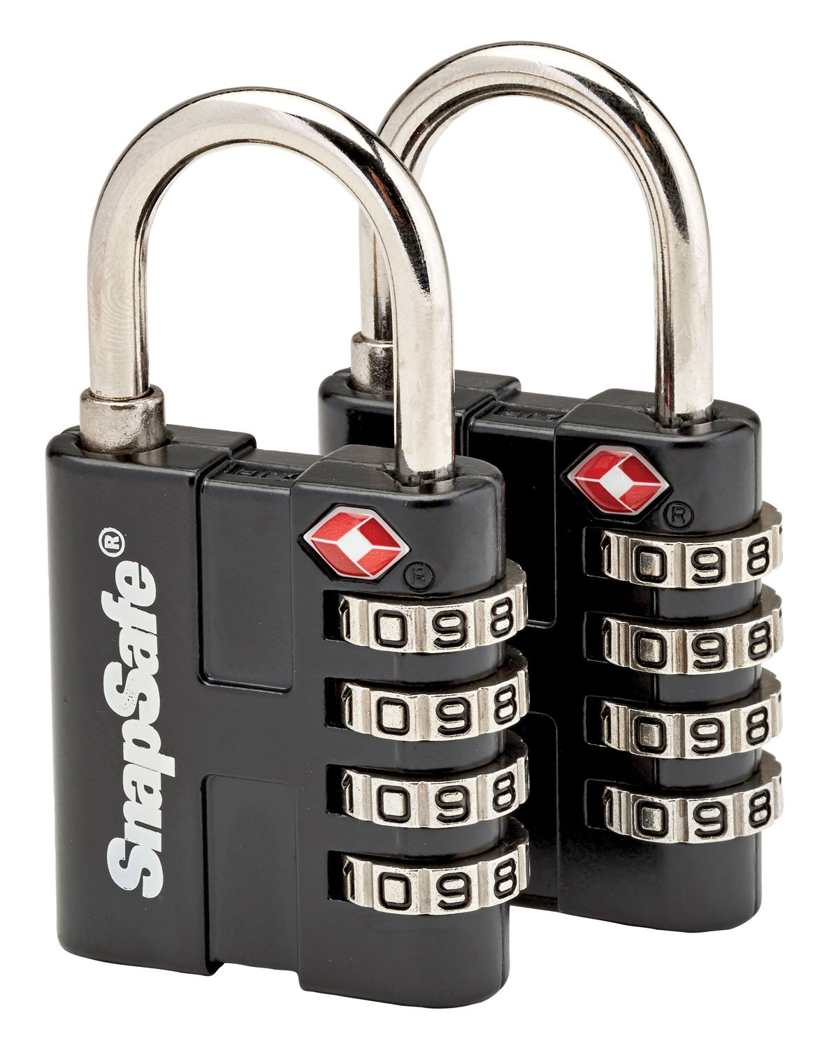 SnapSafe 76020 TSA Lock Resettable 4-Digit Combination Black 2-Pack - SnapSafe - 4-DIGIT COMBINATION