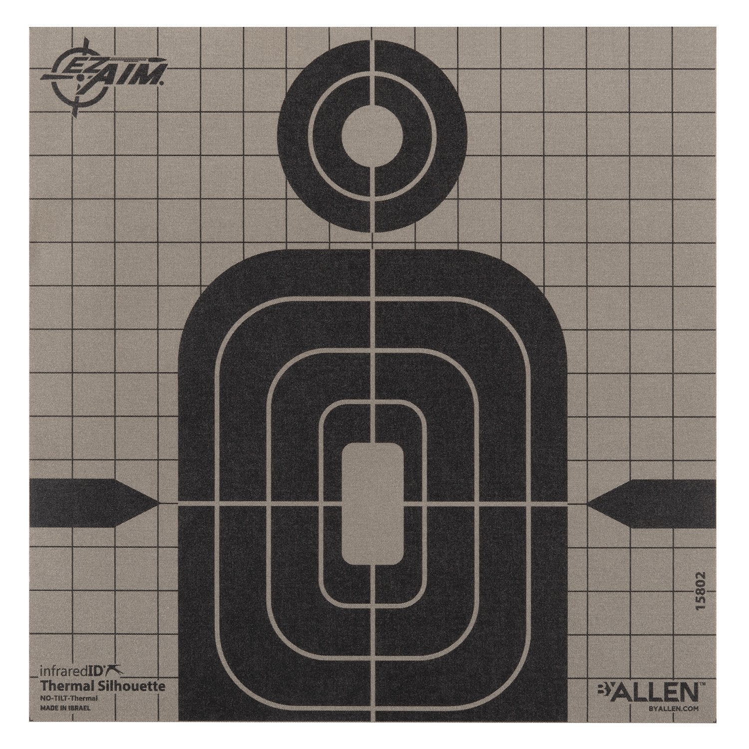 Buy Allen 15802 Thermal Target Silhouette Hanging Paper 8"x8" Black/Gray online