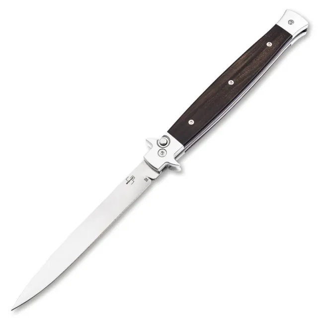 BOKER Stiletto 5.0 In False Edge Plain Blade Ebony Satin - BOKER