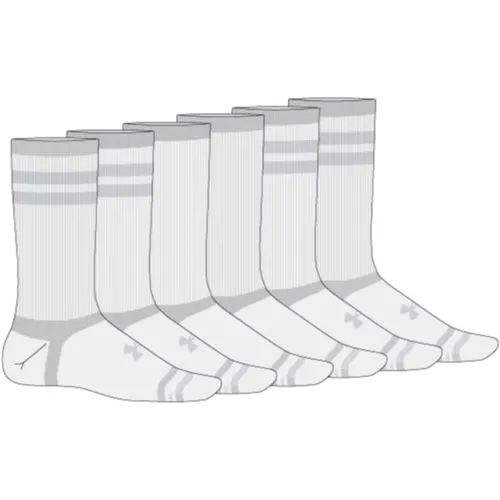 Under Armour Essential 6pk Crew Socks Cotton Blend Black