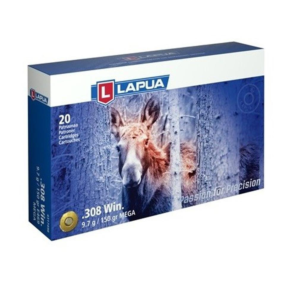 Lapua 4317498 308 Winchester 150gr Mega Soft Point Ammo, Box of 20 - Lapua - 308 Winchester