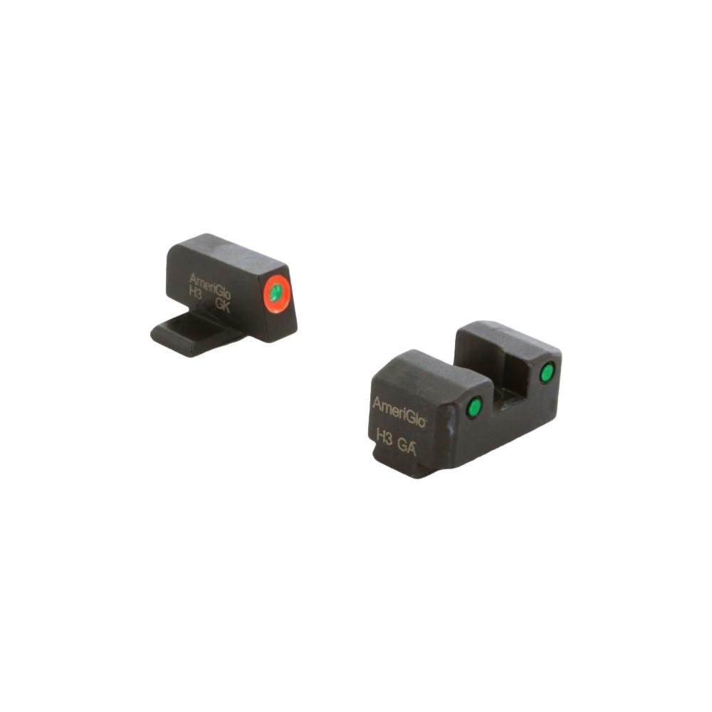 AmeriGlo SG-817 Trooper Tritium Sight Set, #6 Front/#8 Rear, Green/Orange - Ameriglo