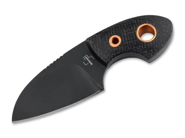 Boker Plus Gnome Black Fixed Blade Knife Compact - Boker