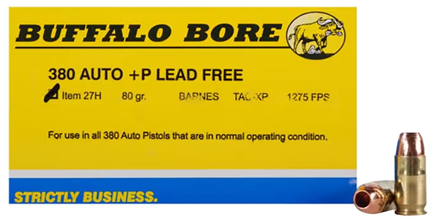 Buy Buffalo Bore 27H20 .380 ACP +P 80gr Barnes TAC-XP Lead-Free 20 Rds online
