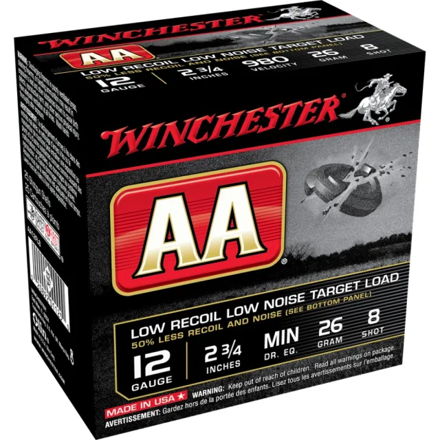 Winchester Ammo AA12FL8 Low Recoil 12 Gauge 2.75" 26g 980 fps 8 Shot 25 Bx/10 Cs - Winchester