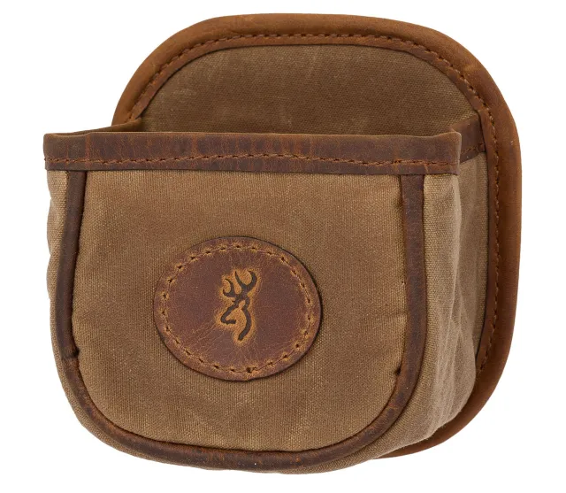 Browning Santa Fe Shell Carrier Tan Canvas Leather Accents 1 Box Capacity - Browning