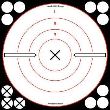 Birchwood Casey 34019 12 in Black White Self-Adhesive Reactive Target 5 Pac - Birchwood Casey - 12"
