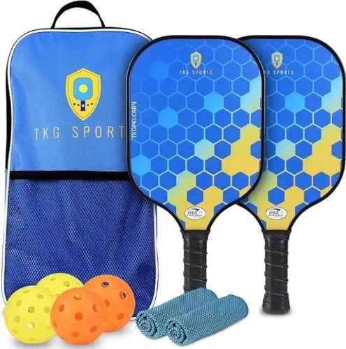 TKG Sports TKGTKGPKLCRBN Carbon Fiber Pickleball Set - TKG Sports