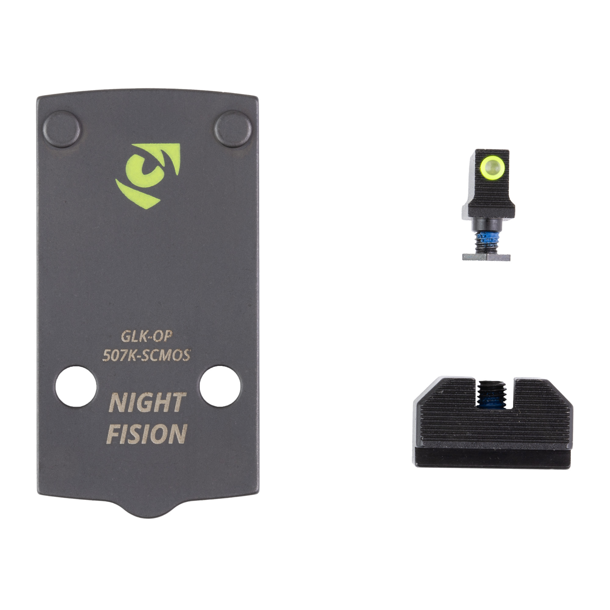 Night Fision Optic Plate Backup Sight Combo Yellow Front Night Sight - Night Fision